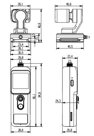 Feiyu Pocket 2S Dimensions